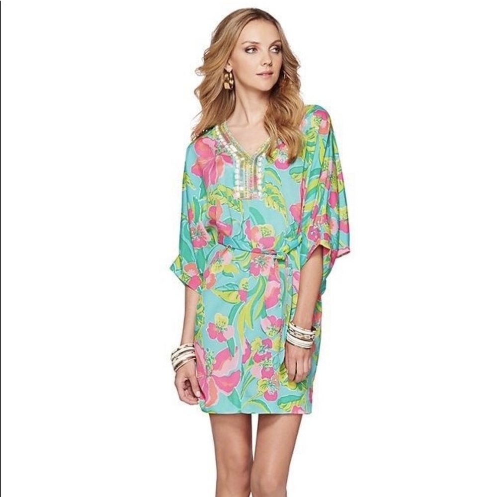 Lilly Pulitzer Crystal Wate Island Cocktail CAFTAN
